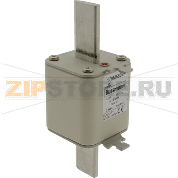 Предохранитель, 315 A, AC 690 В, 200 кА, 55x71x150 мм, aR, DIN, IEC Eaton FUSE 315A 690V DIN 2* AR 