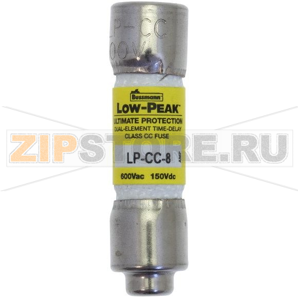 Предохранитель, 8 A, AC 600 В, 200 кА, 10x38 мм, CC, UL, с задержкой Eaton LOW PEAK CC TIME DELAY 