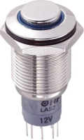 Кнопка антивандальная 250 В/AC, 3 А, 2 x вкл/вкл, без фиксации, IP65, 1 шт TRU Components LAS2GQH-22E/B/12V/N/P
