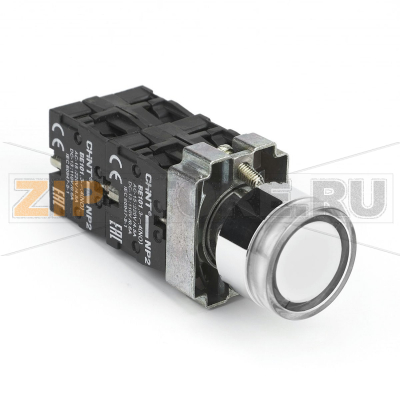Кнопка управления 230 В, 1НО, IP40, плоская, белая Chint NP2-BW3161 