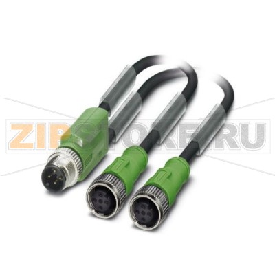 Кабель для датчика / исполнительного элемента Phoenix Contact SAC-4P-M12Y/2X 3,0-PUR/M12FSVP 4-полюсн., PUR без галогенов, темно-серый RAL 7021, Штекеры прямое M12, А-кодирование, к Гнездо прямое M12, А-кодирование, Длина кабеля: 3 м.Минимальный заказ: 50 шт.Упаковка: 5 шт.