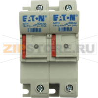 Держатель предохранителя, 50 A, AC 690 В, 14x51 мм, 2P, IEC Eaton 2P 14x51 Fuse Holder