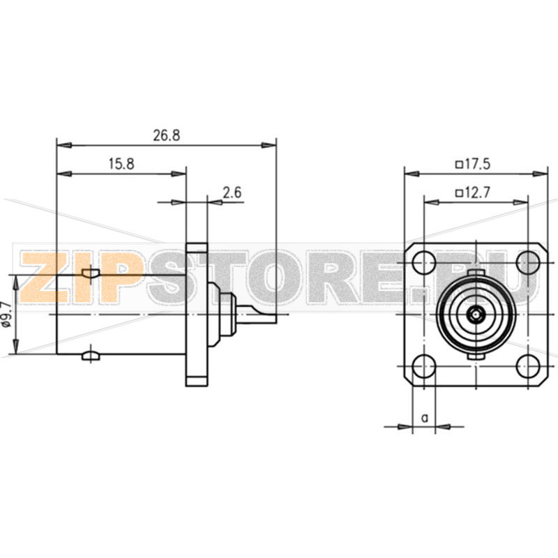 Разъем BNC, 50 Ом, 1 шт Telegärtner J01001A0613 