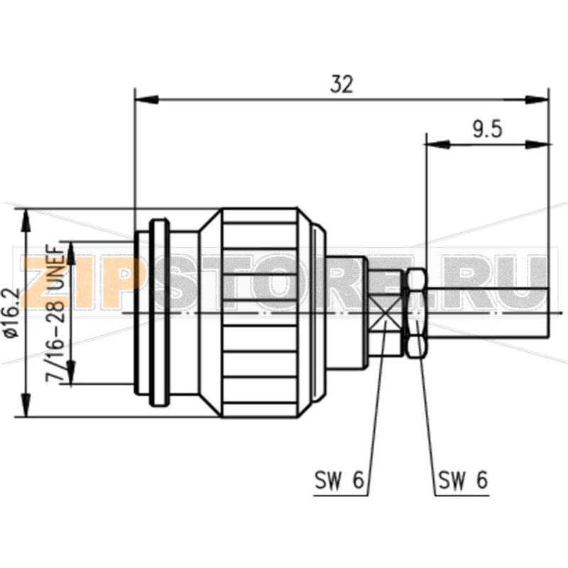 Разъем TNC, 50 Ом, 1 шт Telegärtner J01010B0027 