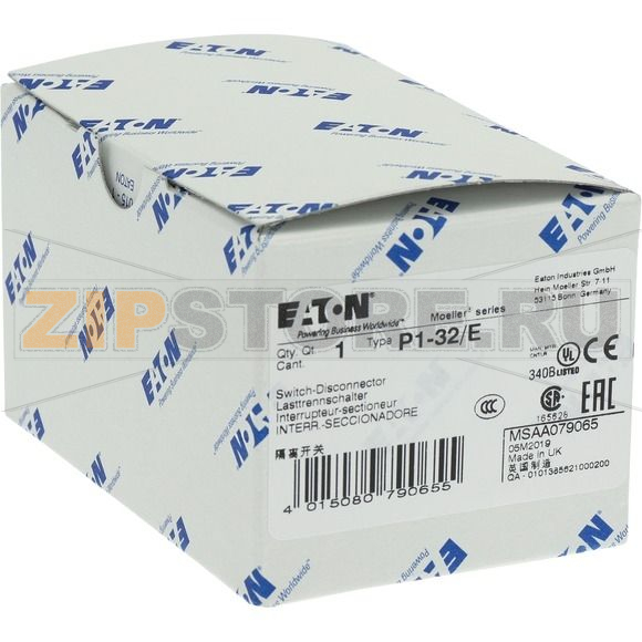 Переключатель вкл/выкл, P1, 32 A, 3-полюсн Eaton P1-32/E 