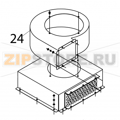 Complete ventilator cover Fagor FI-2700I Complete ventilator cover Fagor FI-2700IЗапчасть на деталировке под номером: 24Название запчасти Fagor на английском языке: Complete ventilator cover FI-2700I.