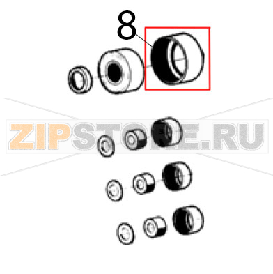 Ball bearing ∅: 28 mm, rubber cap Ugolini MT 3 Ball bearing ∅: 28 mm, rubber cap Ugolini MT 3Запчасть на деталировке под номером: 8