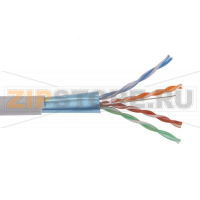 Кабель связи витая пара F/UTP, кат.5E 4x2х24AWG solid, LSZH, 305м, серый