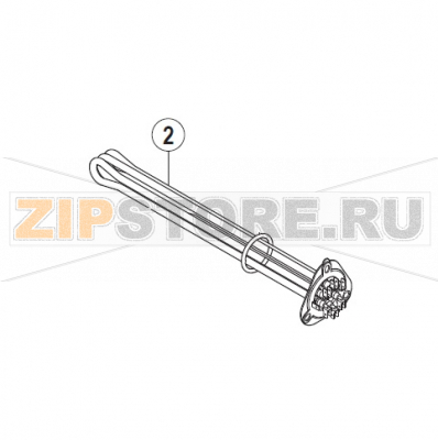 Heating element - booster Hobart UXT-10A                                                                    Heating element - booster  Hobart UXT-10AЗапчасть на сборочном чертеже под номером: 2Название запчасти на немецком языке языке: Heating element - booster Hobart UXT-10A
