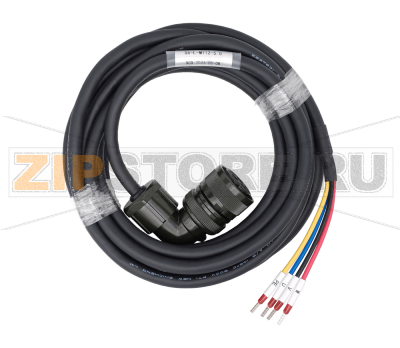 Кабель силовой 5 м, 380 В, 2.9 кВт, без тормоза Inovance S6-L-M112-5.0 