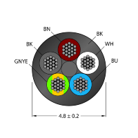Кабель в катушке Turck CABLE(4+1)X0.34-XX-PUR-BK-100M/TXL