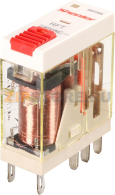 Реле миниатюрное (2CO), 8A, AC 230V с LED индикацией и кнопкой тест Shenler RFT2CO730LT 