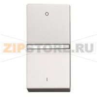 Механизм одноклавишного переключателя с клавишей, одномодульный, альпийский белый ABB 2CLA210200N1101