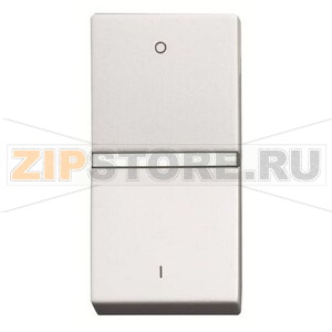 Механизм одноклавишного переключателя с клавишей, одномодульный, альпийский белый ABB 2CLA210200N1101 