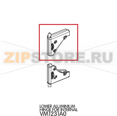 Lower aluminium hinge for internal Unox XVC 715G Lower aluminium hinge for internal Unox XVC 715GЗапчасть на деталировке под номером: 85Название запчасти на английском языке: Lower aluminium hinge for internal Unox XVC 715G