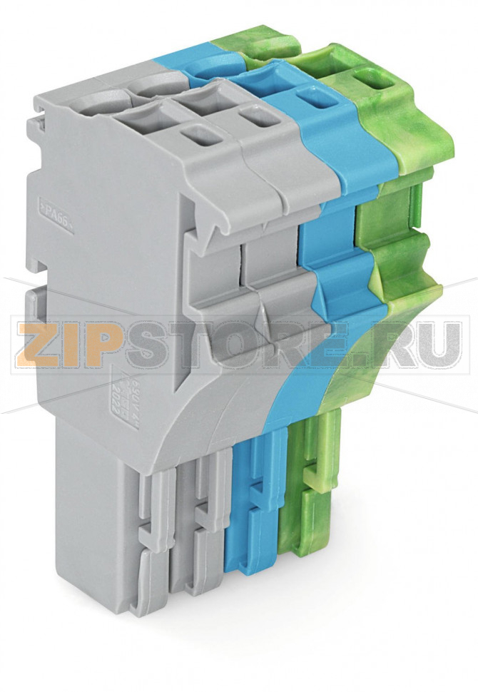 1-проводниковая розетка; 2,5 мм; 4-пол.; 2,50 mm; серые, синие, желто-зеленые Wago 2022-104/000-038/999-953 