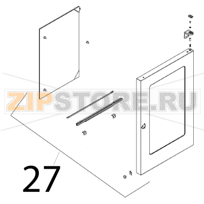 Oven door assembly Angelo Po FX101E1 Oven door assembly Angelo Po FX101E1Запчасть на деталировке под номером: 27