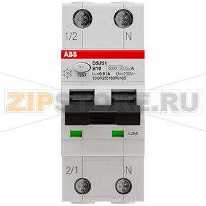 Выключатель дифференциального тока, автоматический, DS201 B10 A10 ABB 2CSR255180R0105 