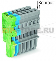 1-проводниковая розетка; 4 mm; 8-пол.; 4,00 mm; желто-зеленые,синие,серые Wago 769-108/000-039