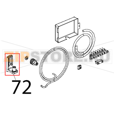 Staffa inferiore porta Unox XVC 204 Staffa inferiore porta Unox XVC 204Запчасть на деталировке под номером: 72