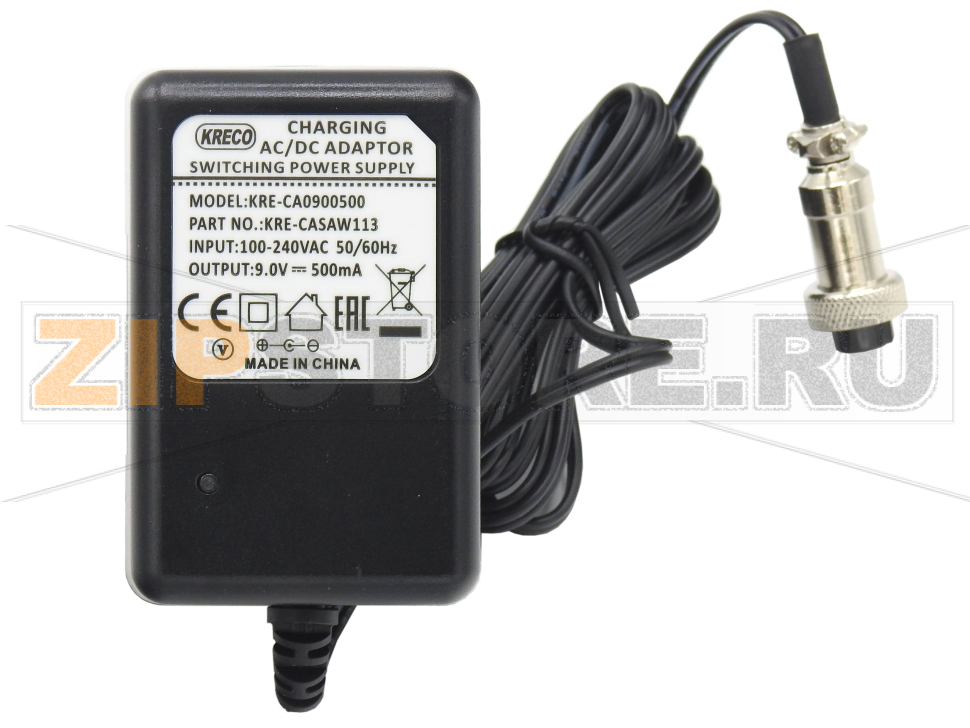 Адаптер KRE-CA0900500 (9V, 500mA) для терминала Масса-К АВ Блок питания (сетевой адаптер, источник питания) KRE-CA0900500 (9V, 500mA), разъем 12М-2 (влагозащищенный) для весового терминала Масса-К АВ (Massa-K АВ)