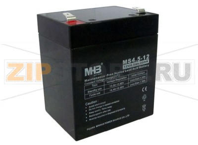 MHB MS4.5-12 Аккумулятор MHB MS4.5-12Характеристики: Напряжение - 12V; Емкость - 4,5Ah;Габариты: длина 90 мм, ширина 70 мм, высота 101 мм.