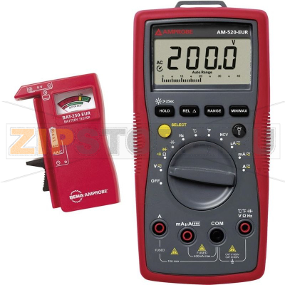 Мультиметр цифровой, CAT III 600 В, тестер батареек Beha Amprobe AM-520-EUR 