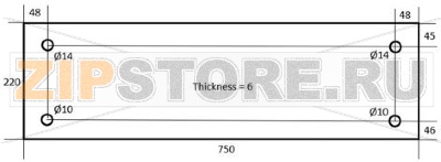 DOOR GLASS FOR OVEN 750x220x6 mm 