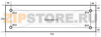 DOOR GLASS FOR OVEN 750x220x6 mm 