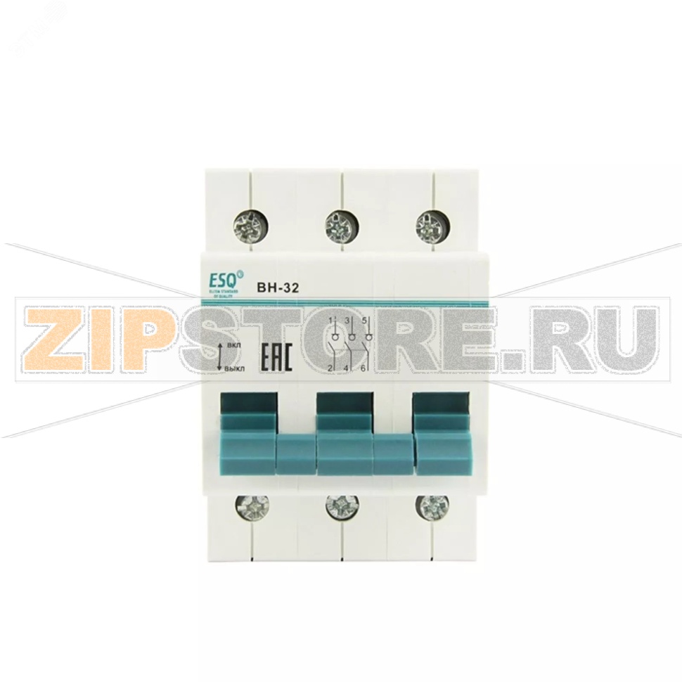 Выключатель нагрузки 63 А, 3 полюса ESQ 14.03.04.000002 