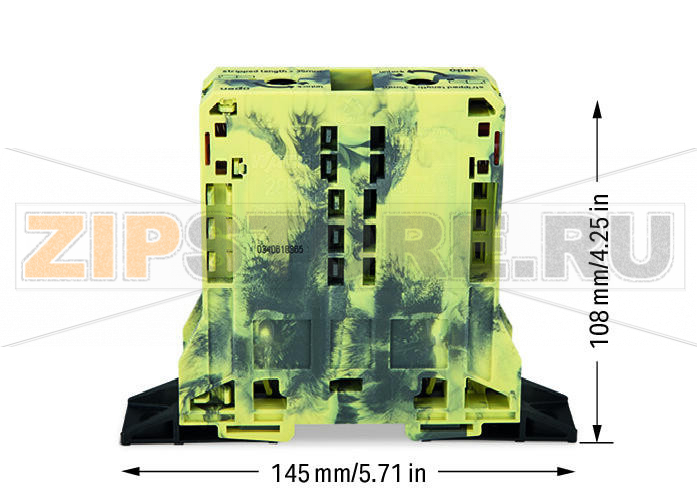POWER CAGE CLAMP 2-проводные проходные клеммы; 95 мм; боковые маркировочные разъемы; с крепежными фланцами; POWER CAGE CLAMP; 95,00 mm; темно-серо-желтые Wago 285-187 