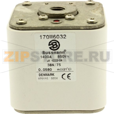 Предохранитель, 1400 A, AC 850 В, size 3, 76x76x76 мм, aR, IEC Eaton FUSE 1400A 850V 3BN/75 AR 