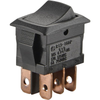 Переключатель клавишный 250 В/AC, 6 А, 2 x вкл/вкл TRU Components TC-R13-166PB-02