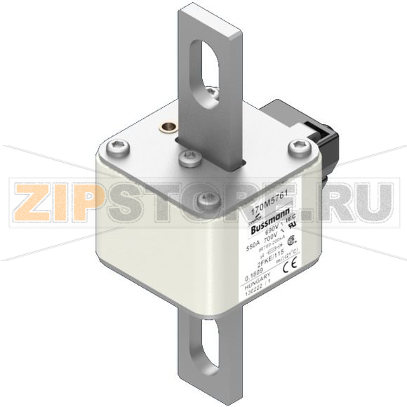Предохранитель, 550 A, AC 690 В, 200 кА, size 2, 61x77x135 мм, aR, IEC UL Eaton FUSE 550A 690V 