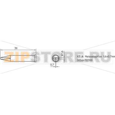 Жало паяльное, форма: долотообразное, наконечник: 1.6 мм, 1 шт Weller XT-A 