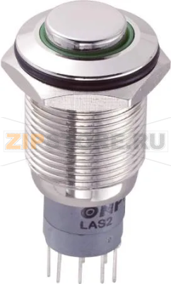 Кнопка антивандальная 250 В/AC, 3 А, 2 x вкл/вкл, без фиксации, IP65, 1 шт TRU Components LAS2GQH-22E/G/12V/N/P 