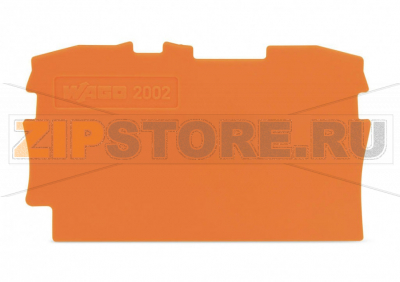 End and intermediate plate; 0.8 mm thick; orange Wago 2002-1292 