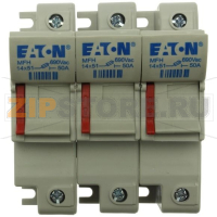 Держатель предохранителя, 50 A, AC 690 В, 14x51 мм, 3P, IEC Eaton 3P 14x51 Neon Indicator Fuse Ho