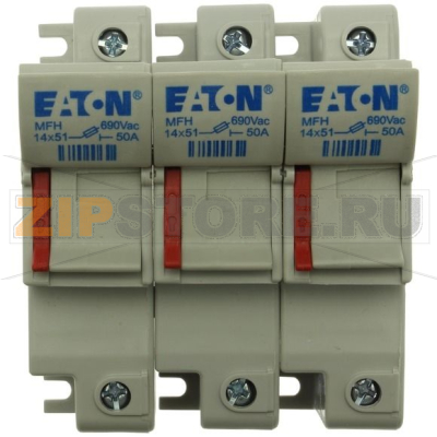 Держатель предохранителя, 50 A, AC 690 В, 14x51 мм, 3P, IEC Eaton 3P 14x51 Neon Indicator Fuse Ho 