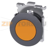 Кнопочный выключатель, 30 мм, кругл., металл, матов., цвет: янтарный, фронтальное кольцо для плоского монтажа, моментальный контакт Siemens 3SU1060-0JB00-0AA0
