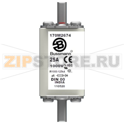 Предохранитель, 32 A, AC 1000 В, 125 кА, DIN 00, aR, DIN, IEC Eaton FUSE 32A 1000V DIN 00 AR 