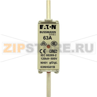 Предохранитель, 63 A, AC 500 В, 120 кА, NH01, gL/gG, IEC Eaton NH FUSE 63A 500V GG/GL SIZE 01
