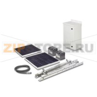 Фотоэлектрическая система на 24 В / 100 Втп для применения в любой стране. Состоит из солнечной батареи (панели) и электротехнического шкафа с проводкой и зарядным устройством Phoenix Contact RAD-SOL-SET-24-100