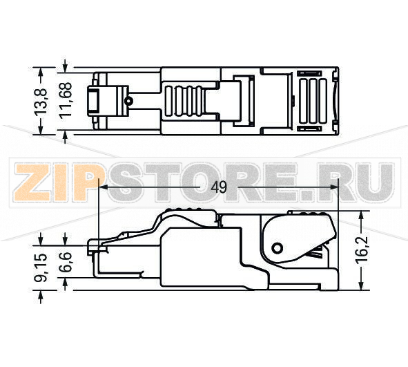 Соединитель ETHERNET; RJ-45; Кат. 6А; прямые; Код T568B; AWG 24 Wago 750-977/000-022 