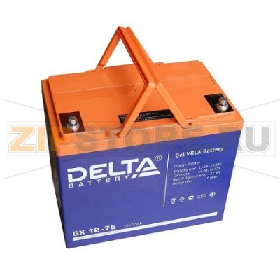Delta GX 12-75 Гелевый аккумулятор Delta GX 12-75 (характеристики): Напряжение - 12 В; Емкость - 75 Ач; Габариты: 258 мм x 166 мм x 215 мм, Вес: 23,5 кгТехнология аккумулятора: GEL