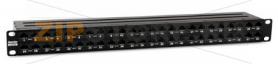 Hyperline PPHD-19-48-8P8C-C6A-110D Патч-панель высокой плотности 19&#039;&#039;, 1U, 48 портов RJ-45, неэкранированная, категория 6A, Dual IDC 