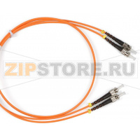 патч-корд волоконно-оптический (шнур) MM 62.5/125, ST-ST, 2.0 мм, duplex, LSZH, 1 м