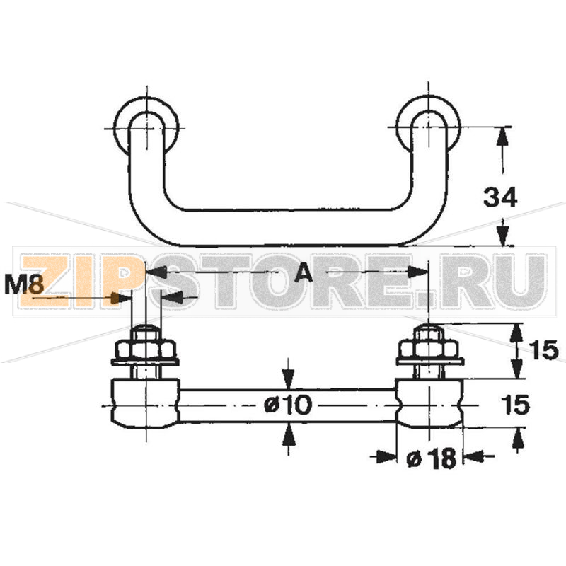 Ручка корпусная 118x34x10 мм, хромированная, 1 шт Mentor 3286.1003 