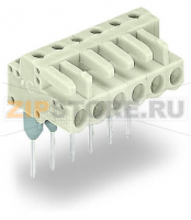 MCS MIDI Розетка для клемм на рейку; 0.6 x 1 mm pins; угловые; 100% защита от неправильного подсоединения; Шаг контактов 5 мм; 4-пол.; светло-серые Wago 722-234/005-000