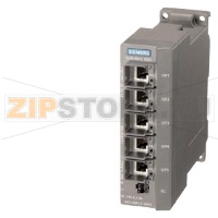 SCALANCE X005, IE Entry Level Switch unmanaged 5x 10/100 Mbit/s RJ45 ports, LED diagnostics, IP30, 24 V DC power supply, PROFINET-compliant securing collars, Extended temperature range  -40 &#176;C...+75 &#176;C, Manual available as a download Siemens 6GK